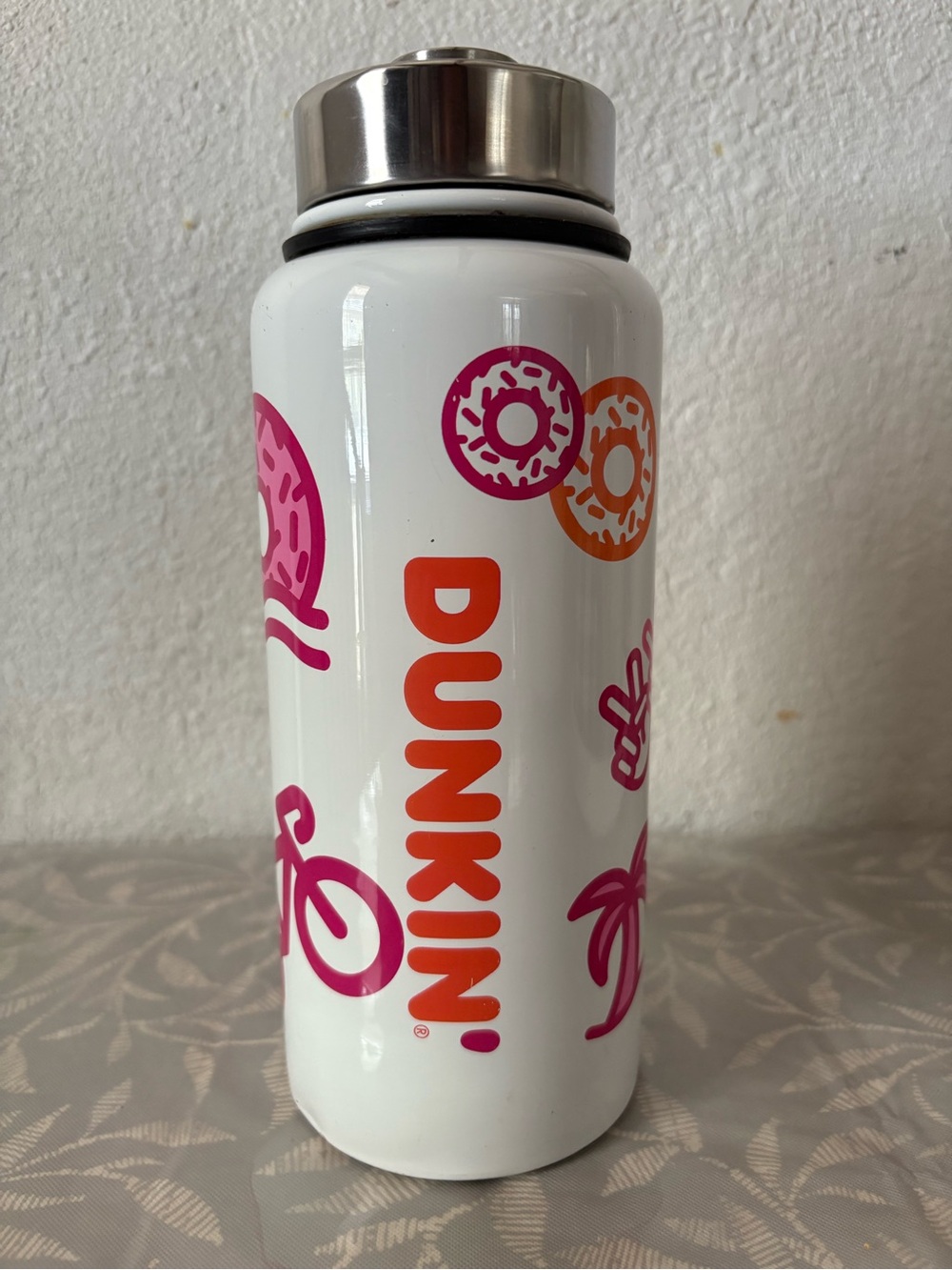 Dunkin Stainless Steel 32oz Hydration Water Bottle with Lid & Carry Handle